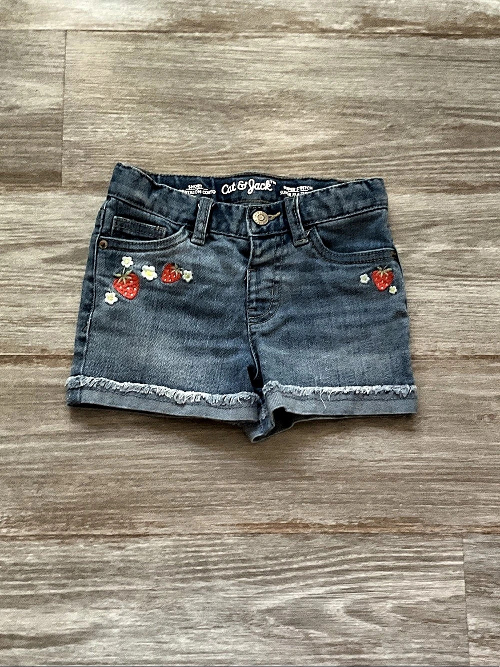 Cat &Jack Girls Denim Floral Shorts Size 10